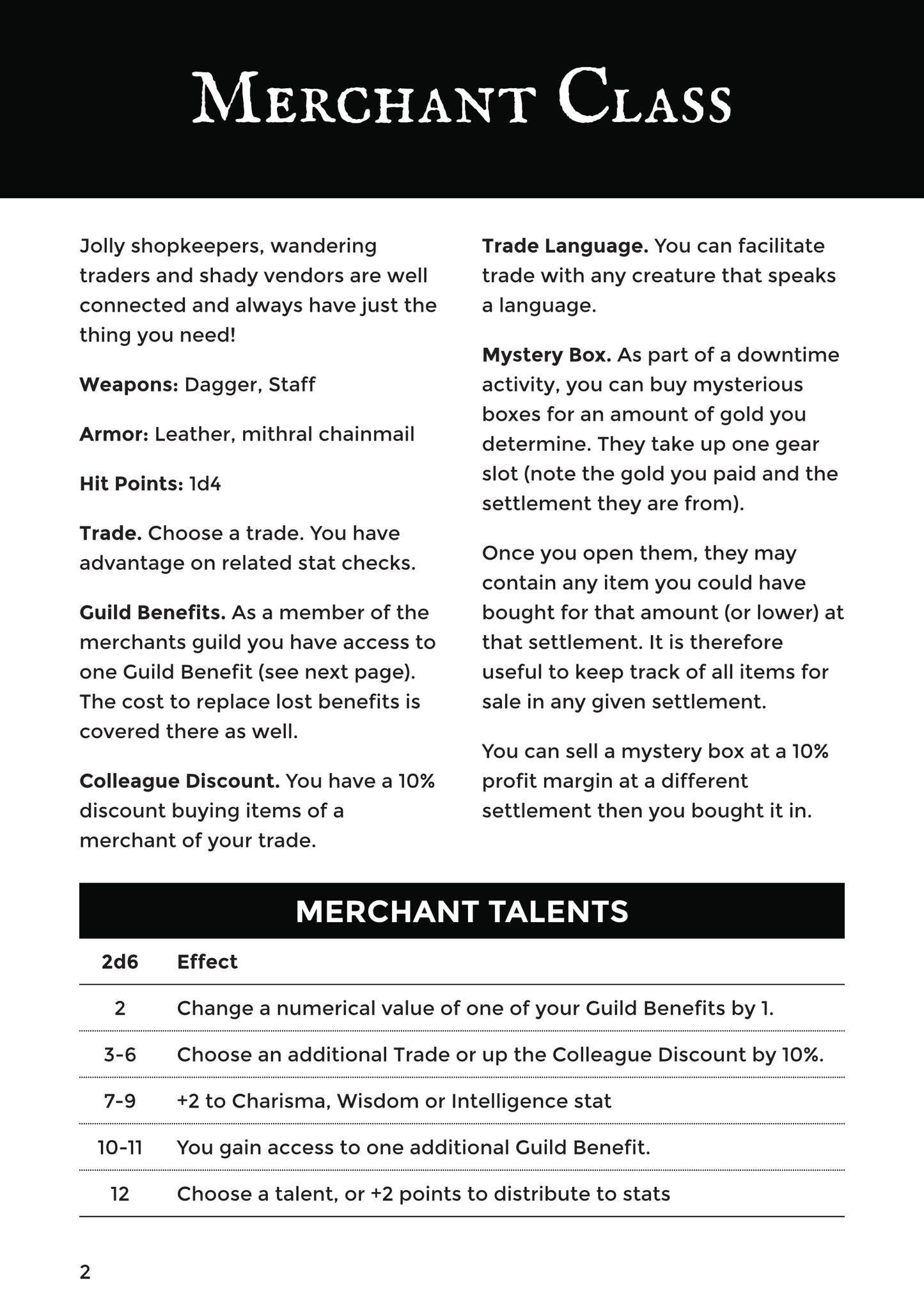 The Merchant Class